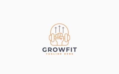 Grow Fitness Logo Template Design