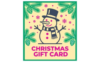 Hand Drawn Christmas Gift Card Illustration With Holiday Trees Ornaments And Gifts