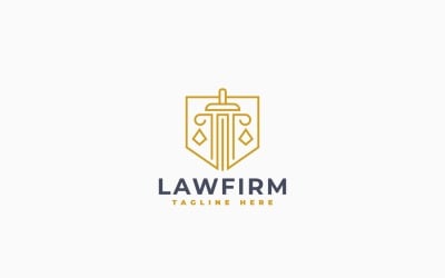 Law Firm Shield Logo Template Design