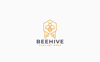 Modello di progettazione del logo dell&amp;#39;alveare delle api