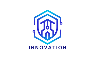 Szablon projektu logo dla nowoczesnej technologii