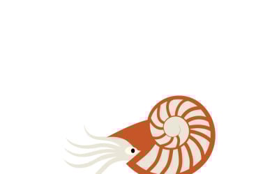 Elegáns Nautilus Shell vektor ikon - geometrikus tengeri állat szimbólum