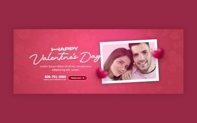 Plantilla de banner de portada de Facebook para el Día de San Valentín