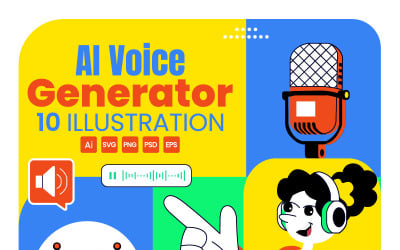 10 illustrationer av AI-röstgeneratorverktyg