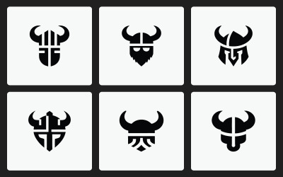 Minimalist Viking Helmet Logos