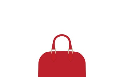 Stilvolle rote Handtasche – Vektorvorlage – Isoliertes Modeaccessoire-Mockup