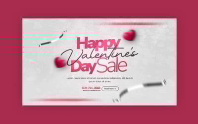 Banner web de promoción de venta del Día de San Valentín