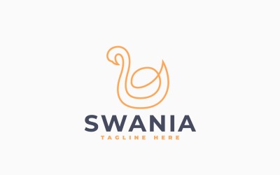 Elegantes Schwan-Logo-Vorlagendesign