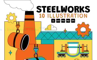 10 illustrations vectorielles d&amp;#39;aciéries