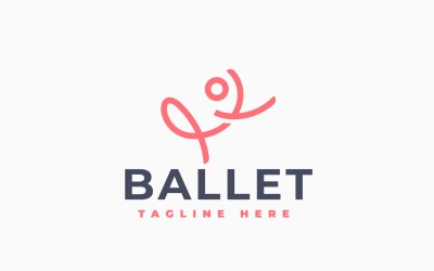 Modèle de logo de ballet