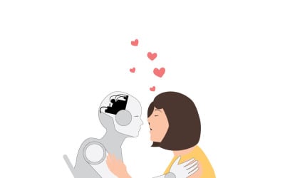 AI Romance Template: Futuristic Digital Love and Virtual Companion Website