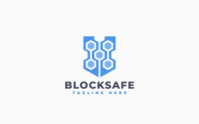 Blockchain Safety Logo Template Design