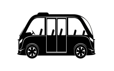 Futuristisk autonom elektrisk shuttle-fordon vektorillustration isolerad på vit bakgrund