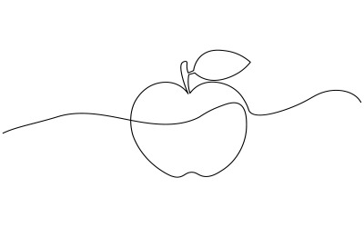 38. Folyamatos egyvonalas rajz fehér alapon Apple-ből