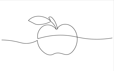 39. Folyamatos egyvonalas rajz fehér alapon Apple-ből