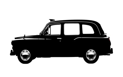 Illustratie van een vintage stationwagon in klassiek zwart-wit, geïsoleerd op een witte achtergrond.