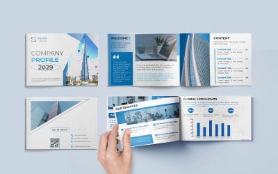 Modern Company Profile Landscape Brochure Design Template