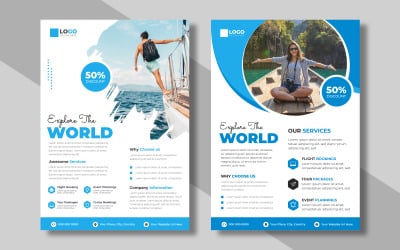 Шаблон дизайна рекламного буклета для туристического агентства, версия 2.