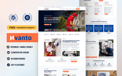 Hvanto – Professzionális HVAC és légkondicionáló javítás Elementor sablon