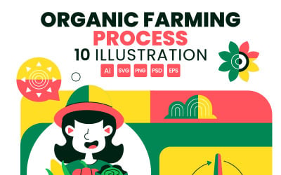 10 Illustration av ekologisk odlingsprocess