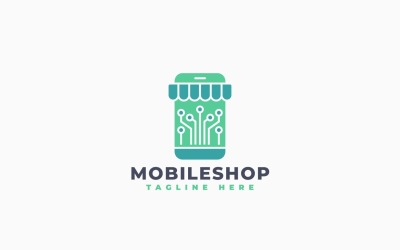 Креативный шаблон для дизайна логотипа мобильного магазина