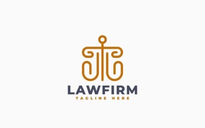 Law Firm Golden Scales Logo Template Design