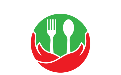 Modèle de logo de restaurant avec symbole de cuillère et de fourchette