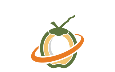 Modèle de logo noix de coco vibrant