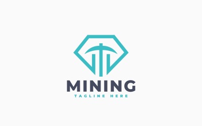 Modèle de logo pour l&amp;#39;exploitation minière de diamants