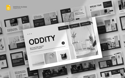 Šablona Oddity - černobílá Google Slides