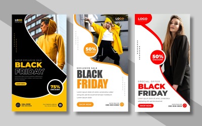 Szablon Instagram Story z okazji wyprzedaży Black Friday, wersja 2