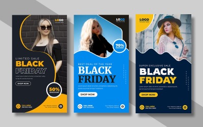 Szablon Instagram Story z okazji wyprzedaży Black Friday, wersja 3
