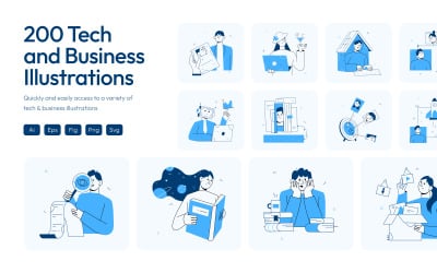 Tech and Business Illustration Set