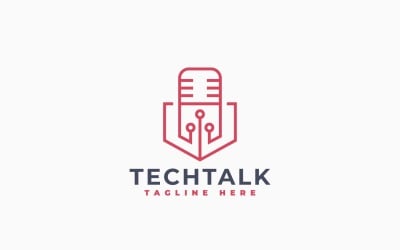 Tech Podcast Logo Template Design