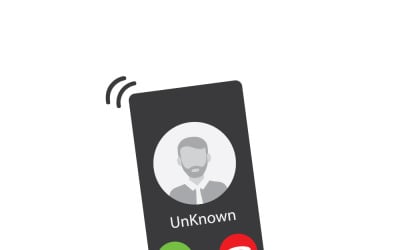 Alerte arnaque téléphonique (appel inconnu) - Interface de téléphone mobile