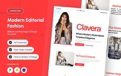 Clavera - Modern Editorial Fashion Landing Page