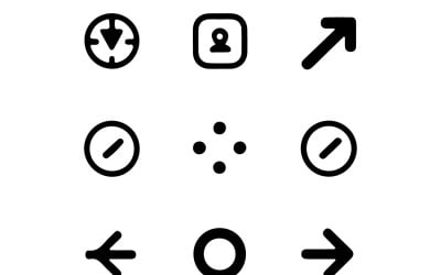 Complete UI-pictogrammenblad met minimalistische pictogrammen voor web, app en dashboard.