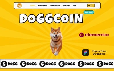 Doggcoin – Página inicial do Elementor para a criptomoeda meme