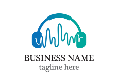 Echo Wave Headphone Logo Template