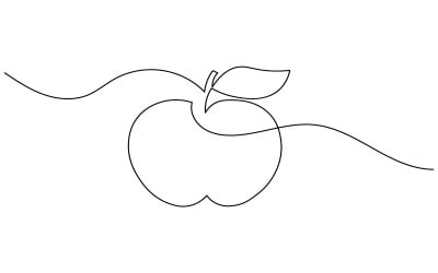 48. Folyamatos egyvonalas rajz fehér alapon Apple