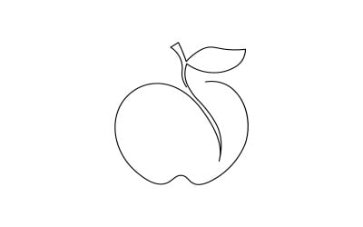 49. Folyamatos egyvonalas rajz fehér alapon Apple-ből