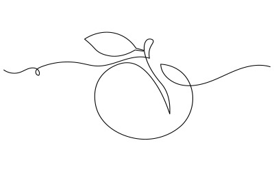 51. Alma folytonos egyvonalas rajz fehér alapon