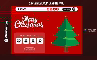 Meme Coin Xmas Crypto Elementor template kit - Santa