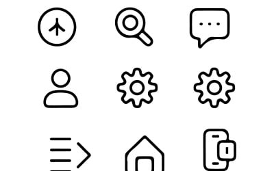 Minimalistische UI-pictogrammenset – Strakke vectorpictogrammencollectie
