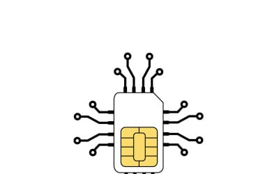 Modern SIM Card Vector Icon for Mobile Technology and Telecom Design