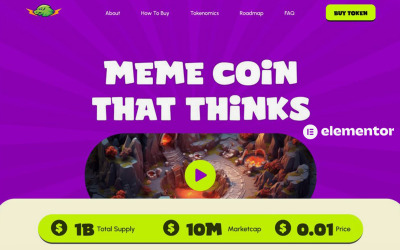 Pagina di destinazione di Elementor per criptovalute - Meme Coin
