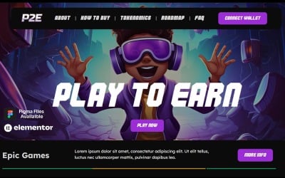Play To Earn Crypto Meme Landing Page - P2E
