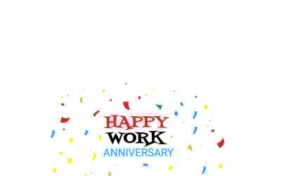 Professional Happy Work Anniversary Graphics on White Background