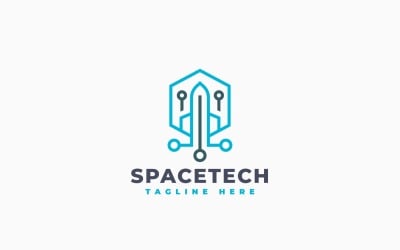 Шаблон дизайна логотипа для космических технологий