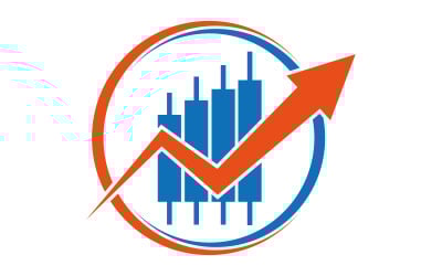 Диаграмма роста бизнеса со стрелкой для сферы финансов и инвестиций.